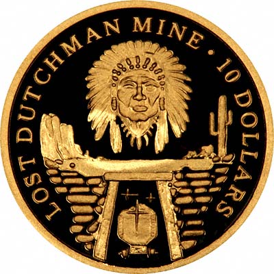 Lost Dutchman Mine on Reverse of 2006 Cook Islands Gold 10 Dollars