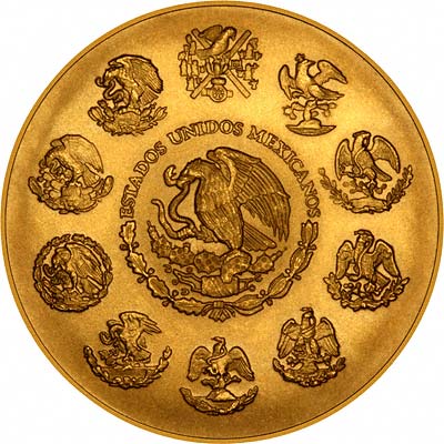 Reverse of 2006 Mexican '1 Onza' One Ounce Gold Bullion Coin
