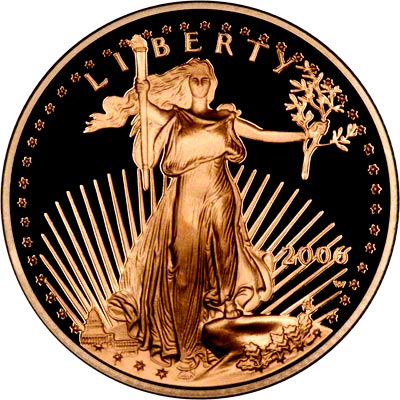 Obverse of 2006 Tenth Ounce Gold Proof Eagle