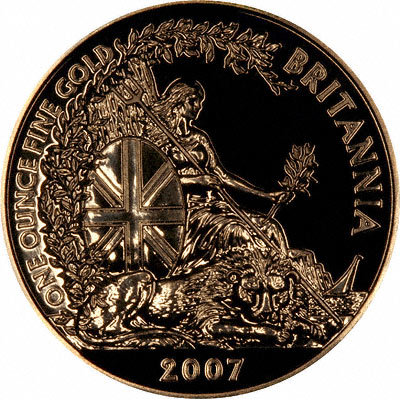 Reverse of 2007 Gold Bullion Britannia