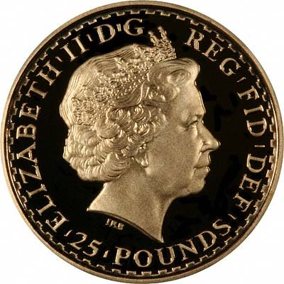 Obverse of 2007 Quarter Ounce Gold Britannia Proof