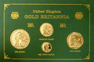 2007 Four Coin Bullion Britannia Set in Chard Packaging