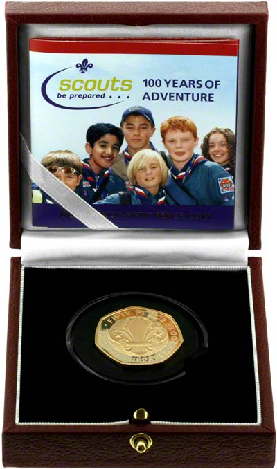 2007 Scouting Fifty Pence Gold Proof in Box