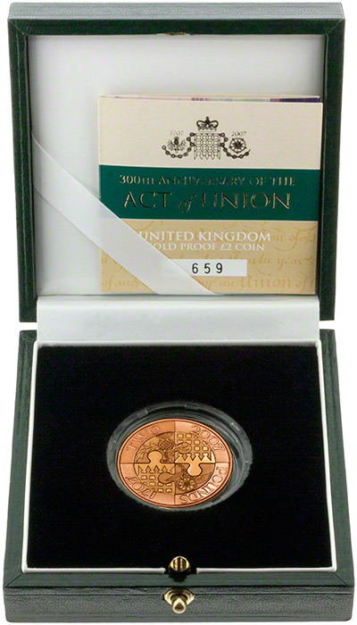 2007 £2 Gold Proof - Act of Union in Box