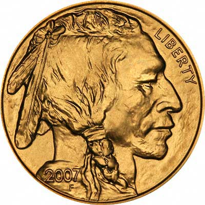 Indian Head on Obverse of 2007 US Gold Buffalo