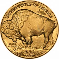 Reverse of US Fine Gold Buffalo