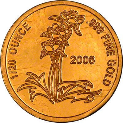 Obverse of 2006 Palm Tree Twentieth Ounce Gold Medallion