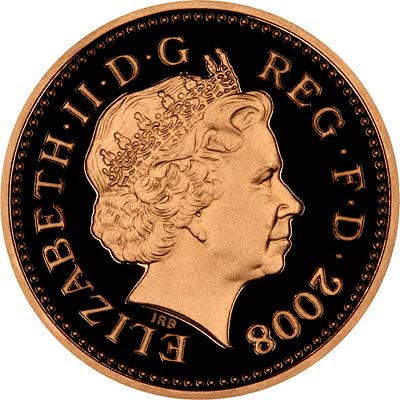 Obverse of 2008 Gold Proof Pound Coins