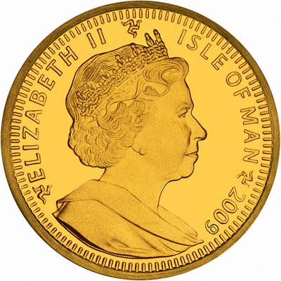 Obverse of 2009 Manx One Ounce Gold Angel