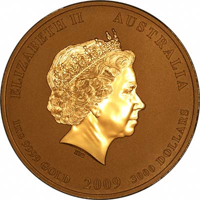 Obverse of 2009 One Kilo Gold Ox Coin