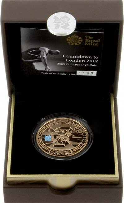 2009 Countdown to the 2012 Olympics 5 Gold Crown in Box