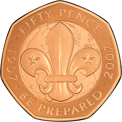 2007 Centenary of Scouting Gold Fifty Pence Proof