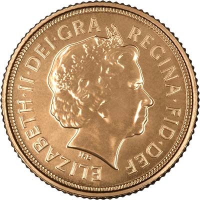 Obverse of 2009 Uncirculated Half Sovereign