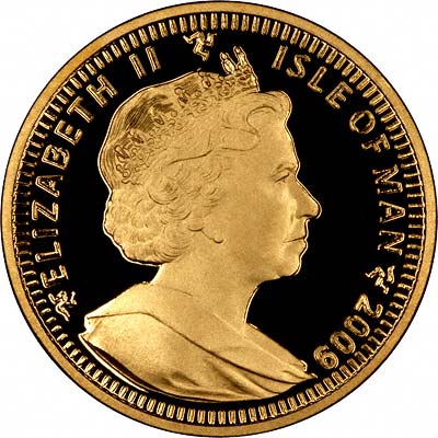 Obverse of  2009 Manx Ounce Gold Crown