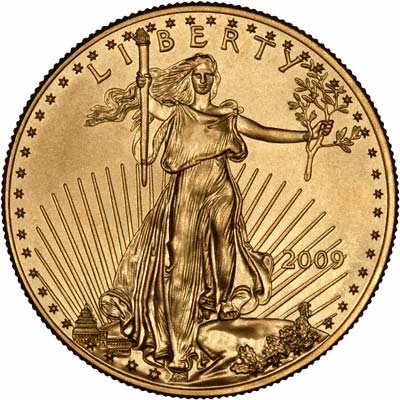Obverse of 2009 One Ounce Gold Eagle