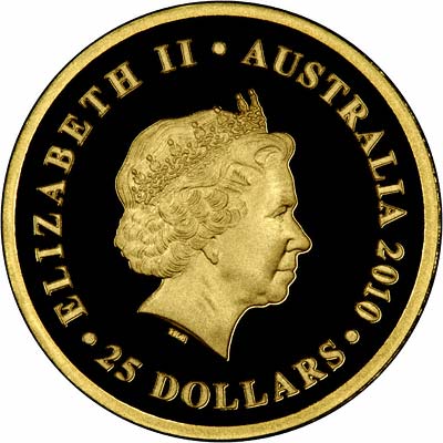 Obverse of 2010 Australian Gold Proof Sovereign