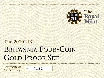 2010 Gold Proof Britannia Certificate