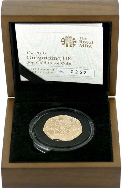 2010 Girl Guiding Fifty Pence Gold Proof in Box