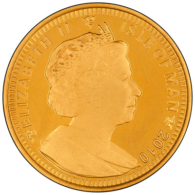 Obverse of 2010 Manx One Ounce Gold Angel