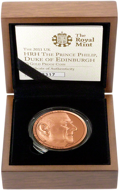 2011 Prince Philip's 90th Birthday Five Pound Crown in Presentation Box