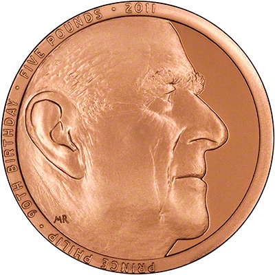 Reverse of 2011 Prince Philip's 90th Birthday Five Pound Crown