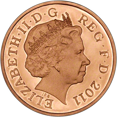 Obverse of 2011 Proof Gold One Pound Coin