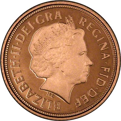 Obverse of 2011 Gold Proof Half Sovereign
