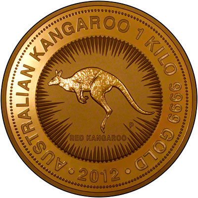 Reverse of 2012 Australian One Kilo Gold Nugget
