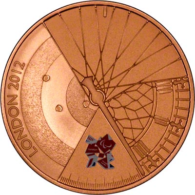 Reverse of 2012 Olympics Gold Proof Five Pound Crown