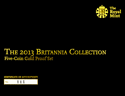 2013 Gold Proof Britannia Certificate