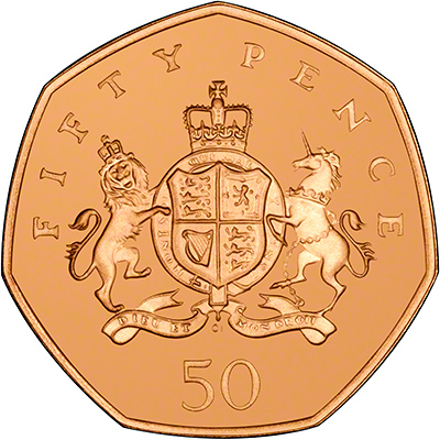 Reverse of 2013 100th Anniversary of the Birth of Christopher Ironside Gold Proof Fifty Pence
