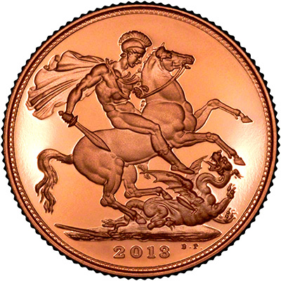 Reverse of 2013 Gold Proof Sovereign