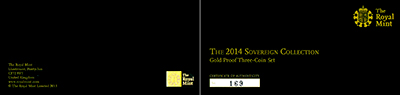 Certificate of 2014 3 Coin Gold Proof Sovereign Set