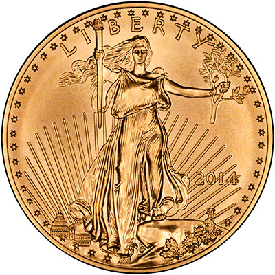 Obverse of 2014 One Ounce Gold Eagle