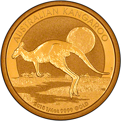 Obverse of 2015 Quarter Ounce Gold Nugget