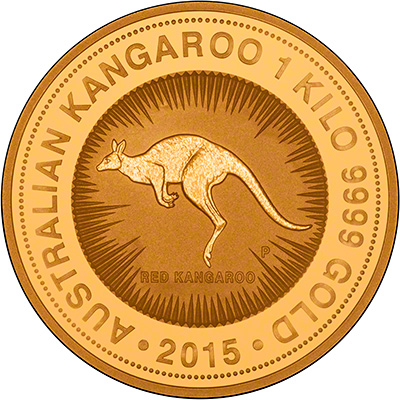 Reverse of 2015 One Kilo Gold Nugget