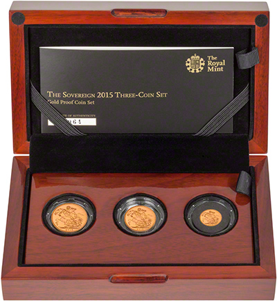 2015 Standard 3 Coin Gold Proof Sovereign Set