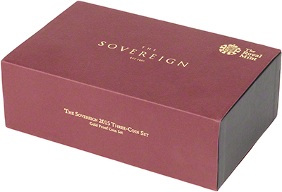 2015 Three Coin Gold Proof Sovereign Set Presentation Box