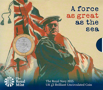 2015 The Royal Navy First World War Brilliant Uncirculated Two Pound Coin in Folder