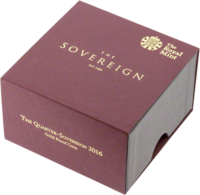 2016 Gold Proof Quarter Sovereign Presentation Box