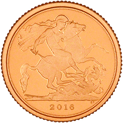2016 Gold Proof Quarter Sovereign Reverse