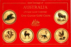Type Set of One Ounce Lunar Calendar Gold Coins