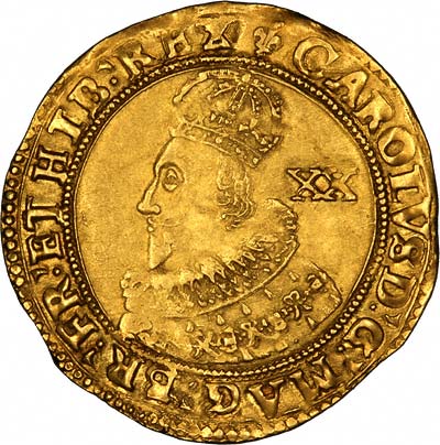 First Bust of Charles I on Obverse of 1625 Unite