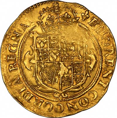 Large Crowned Shield on Reverse of James I Gold Unite