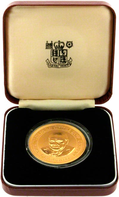 Churchill Great Leader of the 20th Century Gold Medallion in Presentation Box