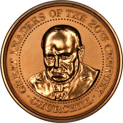 Obverse of Churchill Great Leader of the 20th Century Gold Medallion