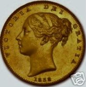 Obverse of 1838 Sovereign