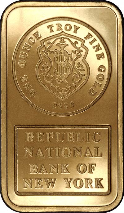 Republic National Bank of New York Johnson Matthey One Ounce Gold Bar