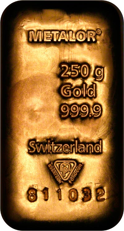 250g Metalor Gold Bar