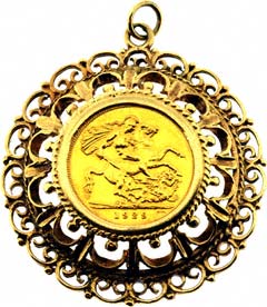 Large Fancy Tiered Sovereign Pendant